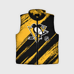 Детский жилет Питтсбург Пингвинз - брызги краски, цвет: 3D-черный