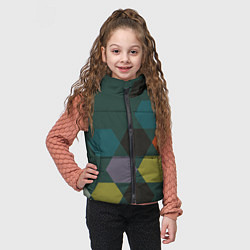 Детский жилет Кластер зеленая ночь, цвет: 3D-черный — фото 2