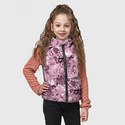 Детский жилет Розовые лабубы паттерн, цвет: 3D-черный — фото 2