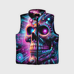 Детский жилет Neon cyber skull, цвет: 3D-черный