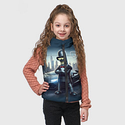 Детский жилет Крутой Бендер рядом с Ламборджини, цвет: 3D-черный — фото 2