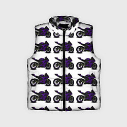 Детский жилет The motorcycle is dark purple, цвет: 3D-черный
