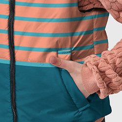 Детский жилет Полосатый мандариновый морской рассвет, цвет: 3D-черный — фото 2