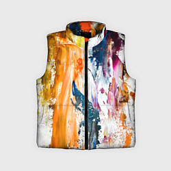 Детский жилет Разноцветные мазки кисти на палитре художника, цвет: 3D-черный