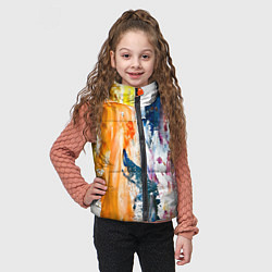 Детский жилет Разноцветные мазки кисти на палитре художника, цвет: 3D-черный — фото 2
