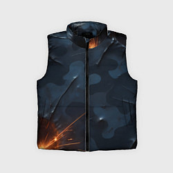 Детский жилет Камуфляжная текстура с дырами, цвет: 3D-черный