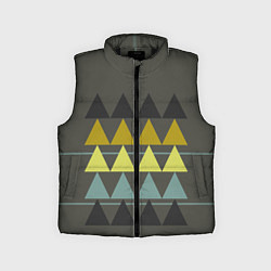 Детский жилет Абстрактный лес геометрический, цвет: 3D-черный