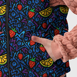 Детский жилет Лимон и клубника паттерн, цвет: 3D-черный — фото 2