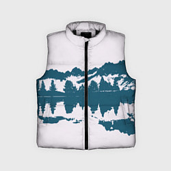 Детский жилет Лес и озеро, цвет: 3D-черный