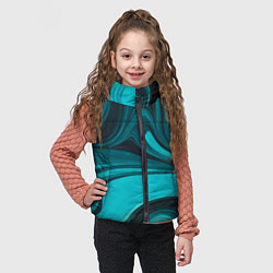 Детский жилет Мраморный малахитовый узор из изумрудных разводов, цвет: 3D-черный — фото 2