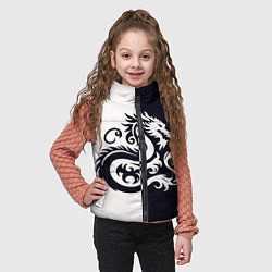 Детский жилет Дракон на темно-синем, цвет: 3D-черный — фото 2