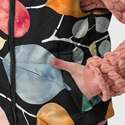 Детский жилет Разноцветные акварельные листья на чёрном, AI, цвет: 3D-черный — фото 2