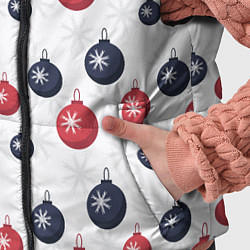 Детский жилет Синие и красные новогодние шары со снежинками, цвет: 3D-черный — фото 2