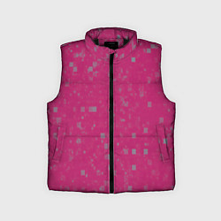 Детский жилет Color pink brown squares, цвет: 3D-черный