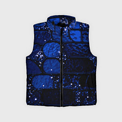 Детский жилет Чёрно-синий витражные плитки, цвет: 3D-черный