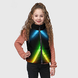 Детский жилет Neon multicolored lines, цвет: 3D-черный — фото 2