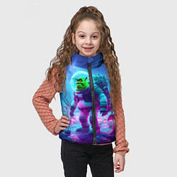 Детский жилет Шрек бравый космонавт на планете неоновых грибов, цвет: 3D-черный — фото 2