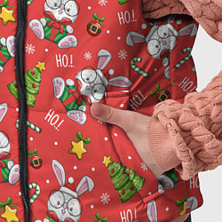 Детский жилет Новогодний паттерн с зайчиком, цвет: 3D-красный — фото 2