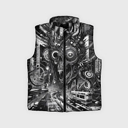 Детский жилет Cyber urban skull - ai art fantasy, цвет: 3D-черный