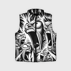 Детский жилет Орущие рожицы и чёрные молнии - нейроарт, цвет: 3D-черный