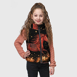 Детский жилет Огненные лошади - паттерн, цвет: 3D-черный — фото 2