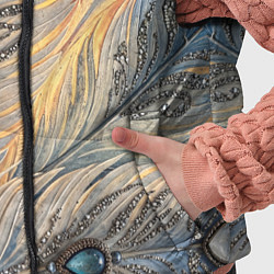 Детский жилет Синие перья с самоцветами, цвет: 3D-черный — фото 2