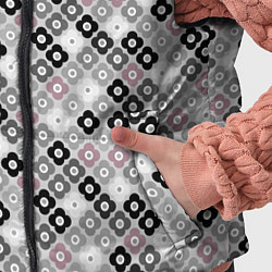 Детский жилет Цветочный серо-розовый узор ретро, цвет: 3D-черный — фото 2