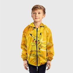 Ветровка с капюшоном детская Pikachu, цвет: 3D-черный — фото 2