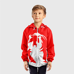 Ветровка с капюшоном детская Красный медведь, цвет: 3D-белый — фото 2