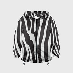 Ветровка с капюшоном детская Шкура зебры, цвет: 3D-черный