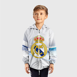 Ветровка с капюшоном детская Реал Мадрид, цвет: 3D-белый — фото 2