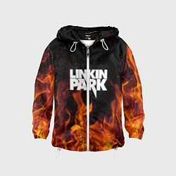 Ветровка с капюшоном детская Linkin Park: Hell Flame, цвет: 3D-белый
