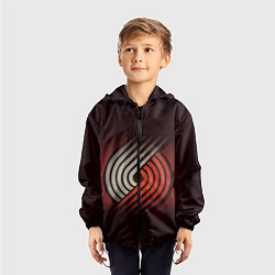 Ветровка с капюшоном детская NBA: Portland Trail Blazers, цвет: 3D-черный — фото 2