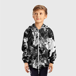Ветровка с капюшоном детская Чёрная краска, цвет: 3D-белый — фото 2