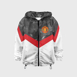 Ветровка с капюшоном детская Man United FC: Grey Polygons, цвет: 3D-черный