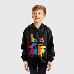 Ветровка с капюшоном детская The Beatles: Colour Rain, цвет: 3D-черный — фото 2