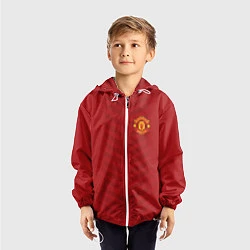 Ветровка с капюшоном детская Manchester United: Red Lines, цвет: 3D-белый — фото 2