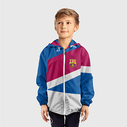Ветровка с капюшоном детская FC Barcelona: Sport Geometry, цвет: 3D-белый — фото 2