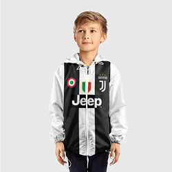Ветровка с капюшоном детская FC Juventus 18-19, цвет: 3D-белый — фото 2
