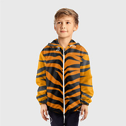 Ветровка с капюшоном детская Шкура тигра, цвет: 3D-белый — фото 2