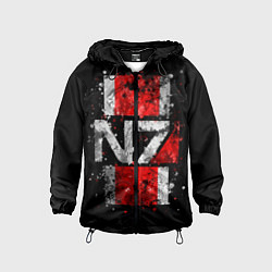 Ветровка с капюшоном детская Mass Effect N7, цвет: 3D-черный