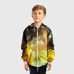 Ветровка с капюшоном детская Желтая краска, цвет: 3D-белый — фото 2