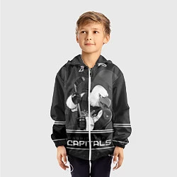Ветровка с капюшоном детская Washington Capitals: Mono, цвет: 3D-белый — фото 2