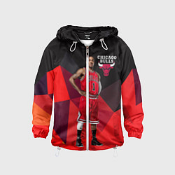 Ветровка с капюшоном детская Chicago Bulls, цвет: 3D-белый