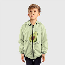Ветровка с капюшоном детская Авокадо, цвет: 3D-черный — фото 2