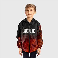 Ветровка с капюшоном детская AC DC, цвет: 3D-черный — фото 2