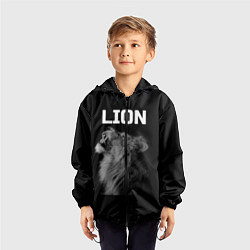 Ветровка с капюшоном детская Лев, цвет: 3D-черный — фото 2