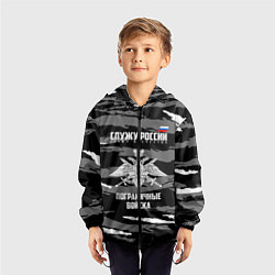 Ветровка с капюшоном детская Пограничные Войска, цвет: 3D-черный — фото 2