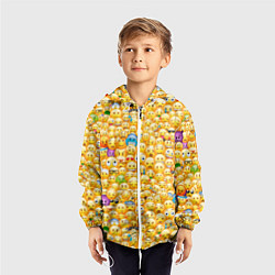 Ветровка с капюшоном детская Смайлики Emoji, цвет: 3D-белый — фото 2