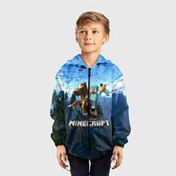Ветровка с капюшоном детская Minecraft Майнкрафт, цвет: 3D-черный — фото 2